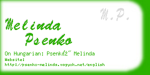melinda psenko business card